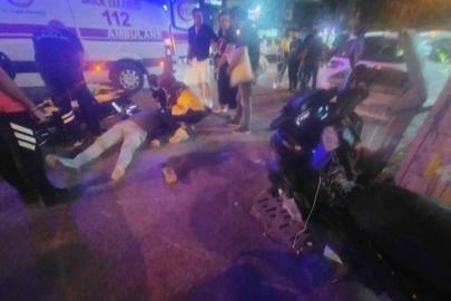 Kent merkezinde korkutan motosiklet kazası