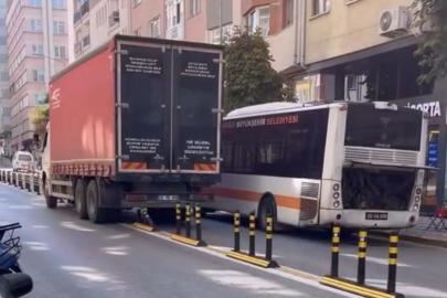 OTOBÜS ARIZASI KAMYONCUYU ÇİLEDEN ÇIKARDI: DUBALARI EZDİ!