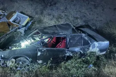 Direksiyon hâkimiyetini kaybetti, şarampole uçtu!