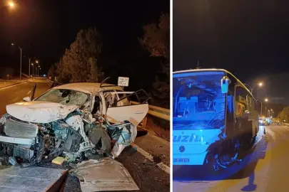 Kütahya yolunda feci kaza! Otomobil sürücüsü ağır yaralı