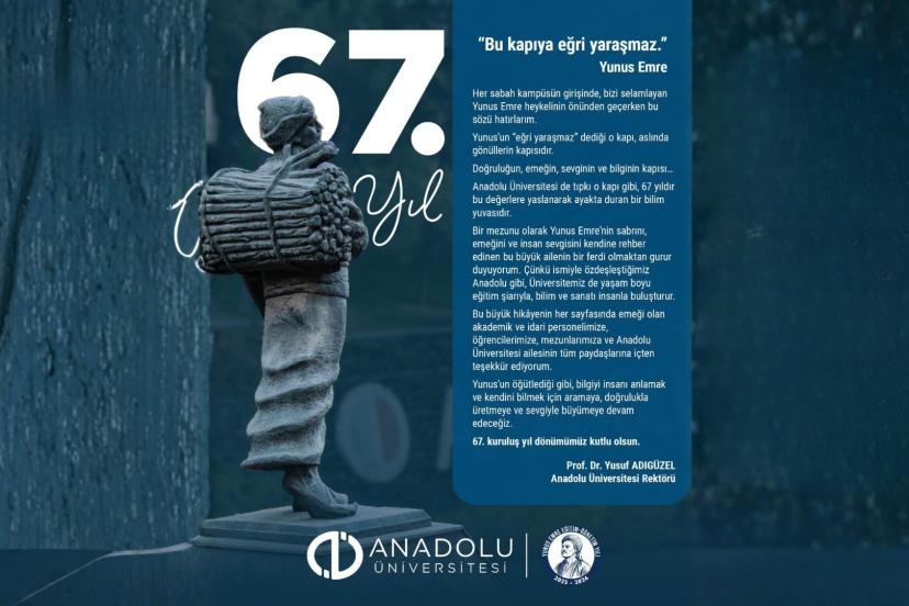 Anadolu Üniversitesi 67 Yaşında