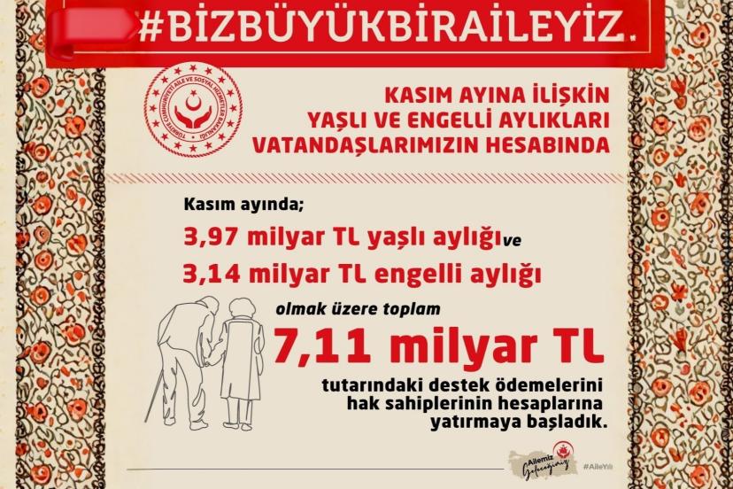 Engelli ve Yaşlı Aylıkları Hesaplara Yatırıldı