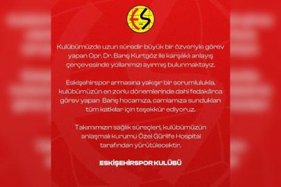 Eskişehirspor’dan Dr. Barış Kurtgöz’e Teşekkür