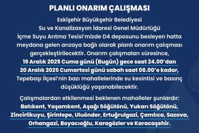 Tepebaşı’nda Planlı Su Kesintisi Uyarısı